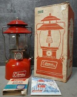 Vintage January, 1965 in Box Coleman Model 200A Red Single Mantle Lantern USA