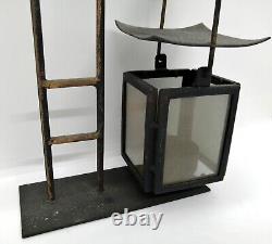 Vintage Japanese Ariake Lantern Light candle stand holder Rare Antique Retro