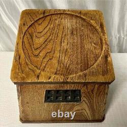 Vintage Japanese Ariake Lantern Light stand hidden box wooden Retro Antique