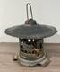 Vintage Japanese Asian Pagoda Cast Iron Candle Garden Lantern Garden Patio Bird