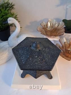 Vintage Japanese Cast Iron (Black) Pagoda Lantern Toro Garden Candle Holder