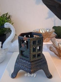 Vintage Japanese Cast Iron (Black) Pagoda Lantern Toro Garden Candle Holder
