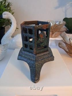 Vintage Japanese Cast Iron (Black) Pagoda Lantern Toro Garden Candle Holder