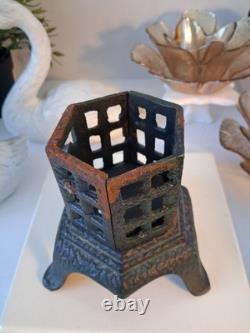 Vintage Japanese Cast Iron (Black) Pagoda Lantern Toro Garden Candle Holder