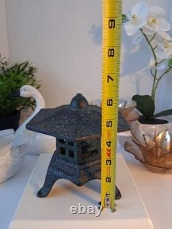 Vintage Japanese Cast Iron (Black) Pagoda Lantern Toro Garden Candle Holder