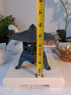 Vintage Japanese Cast Iron (Black) Pagoda Lantern Toro Garden Candle Holder