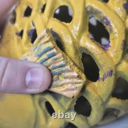 Vintage Japanese Cast Iron Fish Lantern or Table Lamp Fixture READ