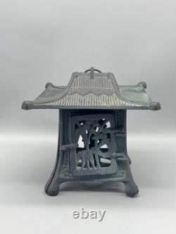 Vintage Japanese Cast Iron Pagoda Garden Lantern Outdoor Decor Antique Style