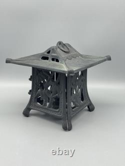 Vintage Japanese Cast Iron Pagoda Garden Lantern Outdoor Decor Antique Style