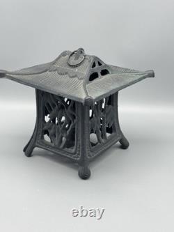 Vintage Japanese Cast Iron Pagoda Garden Lantern Outdoor Decor Antique Style