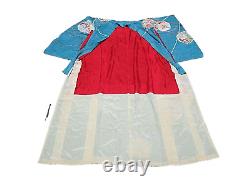 Vintage Japanese Ceremonial Kimono Turquoise Silk Lantern Festival