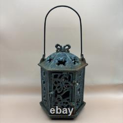 Vintage Japanese Ikebana Cast Iron Butterflies Hanging Pagoda Lantern