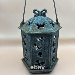 Vintage Japanese Ikebana Cast Iron Butterflies Hanging Pagoda Lantern