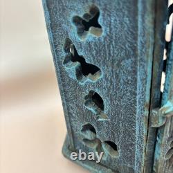 Vintage Japanese Ikebana Cast Iron Butterflies Hanging Pagoda Lantern