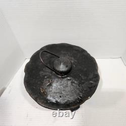 Vintage Japanese Lantern Cast Iron Garden Lamp Birds Bamboo Motif Candle Pagoda