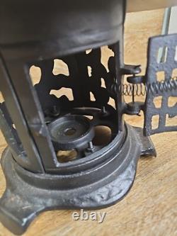 Vintage Japanese Lantern Cast Iron Garden Lamp Birds Bamboo Motif Candle Pagoda
