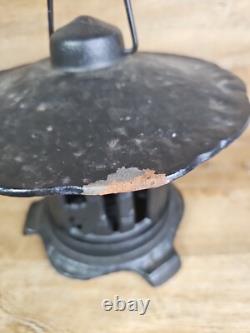 Vintage Japanese Lantern Cast Iron Garden Lamp Birds Bamboo Motif Candle Pagoda