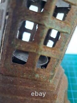 Vintage Japanese Style Heavy Cast Iron Garden Lantern Pagoda Rustic