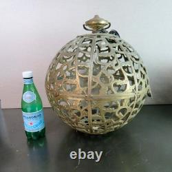 Vintage Karakusa Pierced Brass Japanese Globe Temple Lantern 13 HUGE