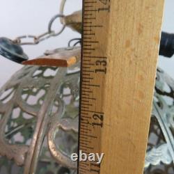 Vintage Karakusa Pierced Brass Japanese Globe Temple Lantern 13 HUGE