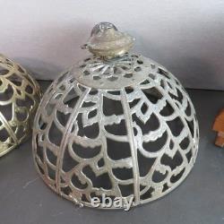 Vintage Karakusa Pierced Brass Japanese Globe Temple Lantern 13 HUGE
