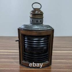 Vintage Kilbourn-Sauer Green Fresnel Glass Oil Lantern
