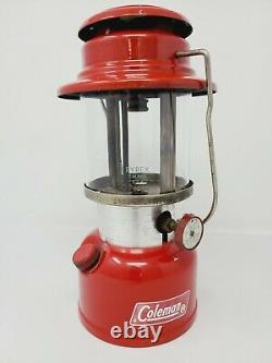 Vintage Lantern Coleman Rare Red Model 335 With Pyrex Glass Globe