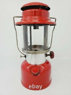 Vintage Lantern Coleman Rare Red Model 335 With Pyrex Glass Globe