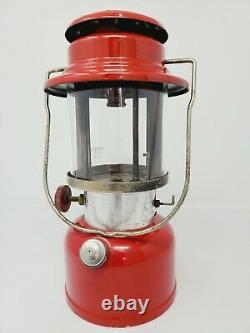 Vintage Lantern Coleman Rare Red Model 335 With Pyrex Glass Globe