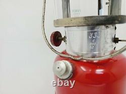 Vintage Lantern Coleman Rare Red Model 335 With Pyrex Glass Globe