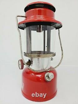 Vintage Lantern Coleman Rare Red Model 335 With Pyrex Glass Globe