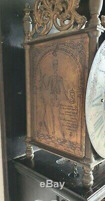 Vintage Lantern Wall Clock English Style Wooden Mount Pendulum Weights Hermle