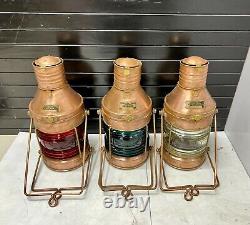 Vintage Lights for Sale Antique Ship Nautical SE Copper Kerosene Lantern Lot 3