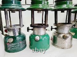 Vintage Lot 7 Coleman Lantern Green Model 4x 335 1x 321c 1x 325 1x 325c