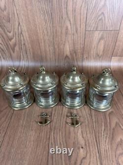 Vintage Lot Of 4 Brass Ship Lanterns Read