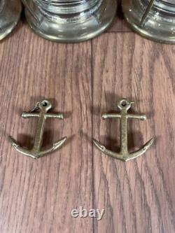 Vintage Lot Of 4 Brass Ship Lanterns Read