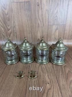 Vintage Lot Of 4 Brass Ship Lanterns Read