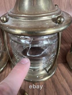 Vintage Lot Of 4 Brass Ship Lanterns Read