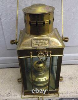 Vintage Marine Cargo Light 3954 Brass Ship Carriage Lantern Great Britain 1939