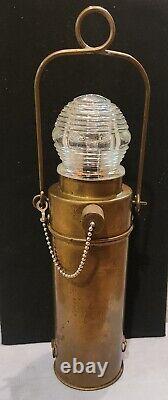 Vintage Marine Perko Solid Brass Lantern (Battery)