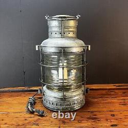 Vintage Maritime ANCHOR Ship Lantern Working Nautical Decor Lamp