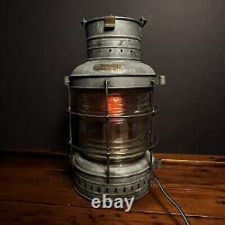 Vintage Maritime ANCHOR Ship Lantern Working Nautical Decor Lamp