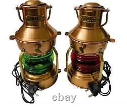 Vintage Maritime Antique Light Boat Marine Copper Glass Lantern Brass Ship lamp