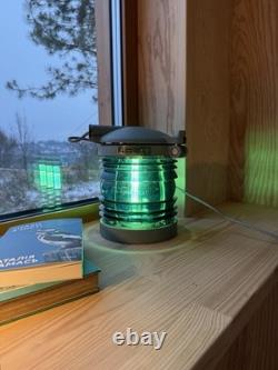 Vintage Maritime Green Signal Lantern Lamp, Nautical Ship Light, Dimmable
