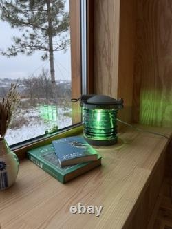 Vintage Maritime Green Signal Lantern Lamp, Nautical Ship Light, Dimmable