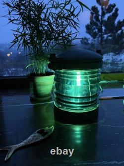 Vintage Maritime Green Signal Lantern Lamp, Nautical Ship Light, Dimmable