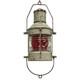 Vintage Maritime Oil Lantern Removable Red Lens Galvanized Steel REWIRED