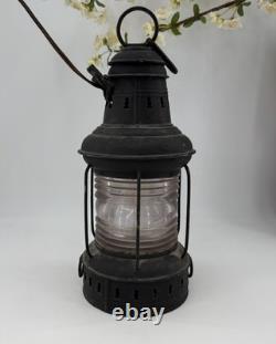 Vintage Maritime Steel & Brass Anchor Light Lamp Lantern Converted Electric 14