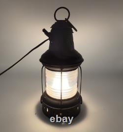 Vintage Maritime Steel & Brass Anchor Light Lamp Lantern Converted Electric 14