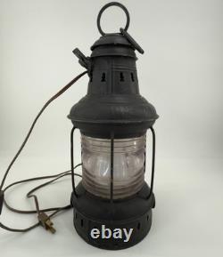 Vintage Maritime Steel & Brass Anchor Light Lamp Lantern Converted Electric 14